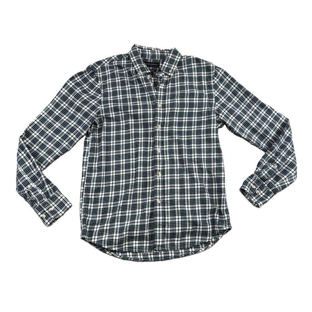 Banana Republic Men's Flannel Untucked Plaid Button Up Shirt Size Small Preppy